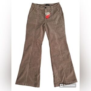 Flamingo women’s pants large cotton flannel brown NEW